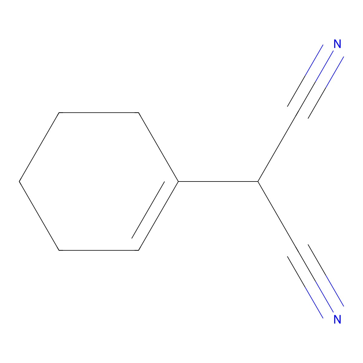 Cyclohex-1-en-1-ylpropanedinitrile molecular structure, CAS 6904-13-8