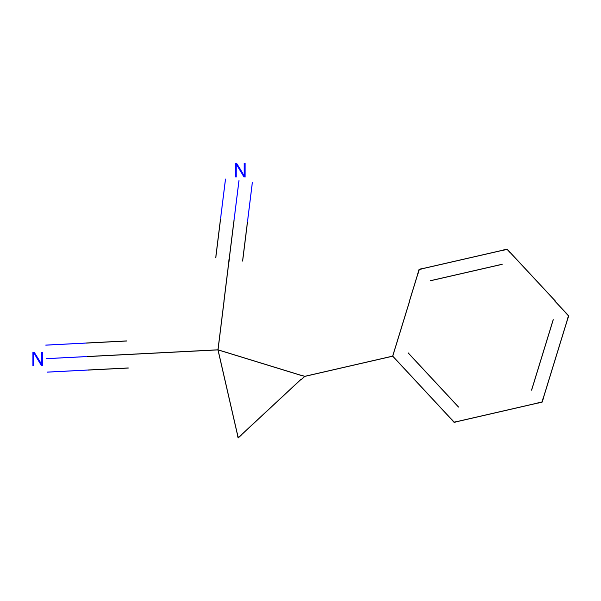 2-Phenylcyclopropane-1,1-dicarbonitrile molecular structure, CAS 6904-17-2