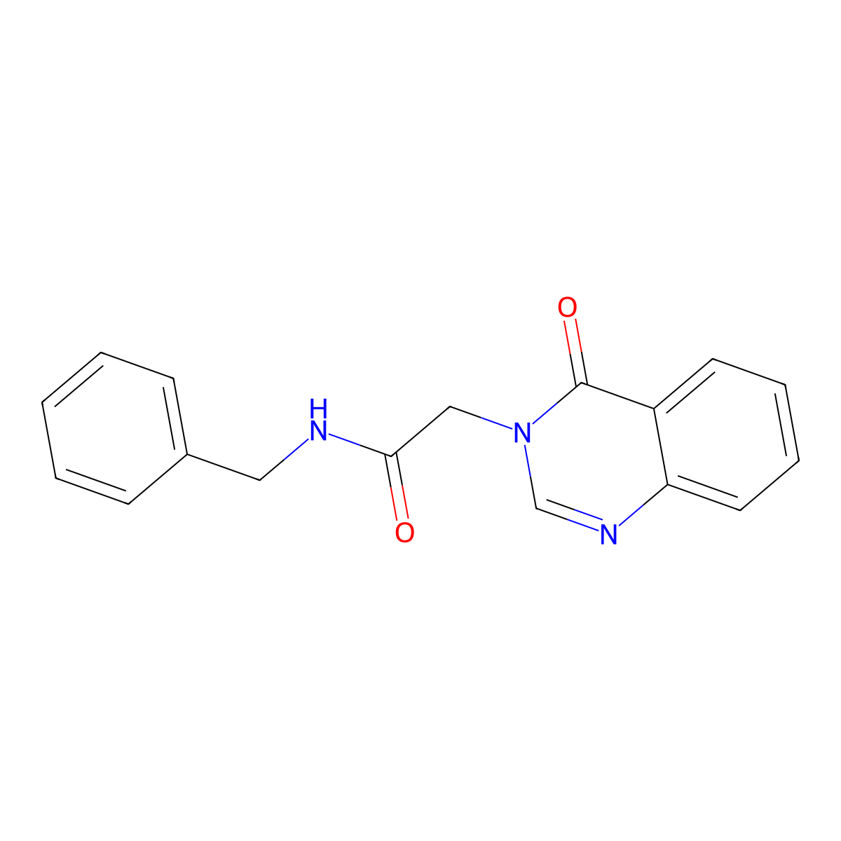 N-benzyl-2-(4-oxoquinazolin-3-yl)acetamide molecular structure, CAS 69045-00-7