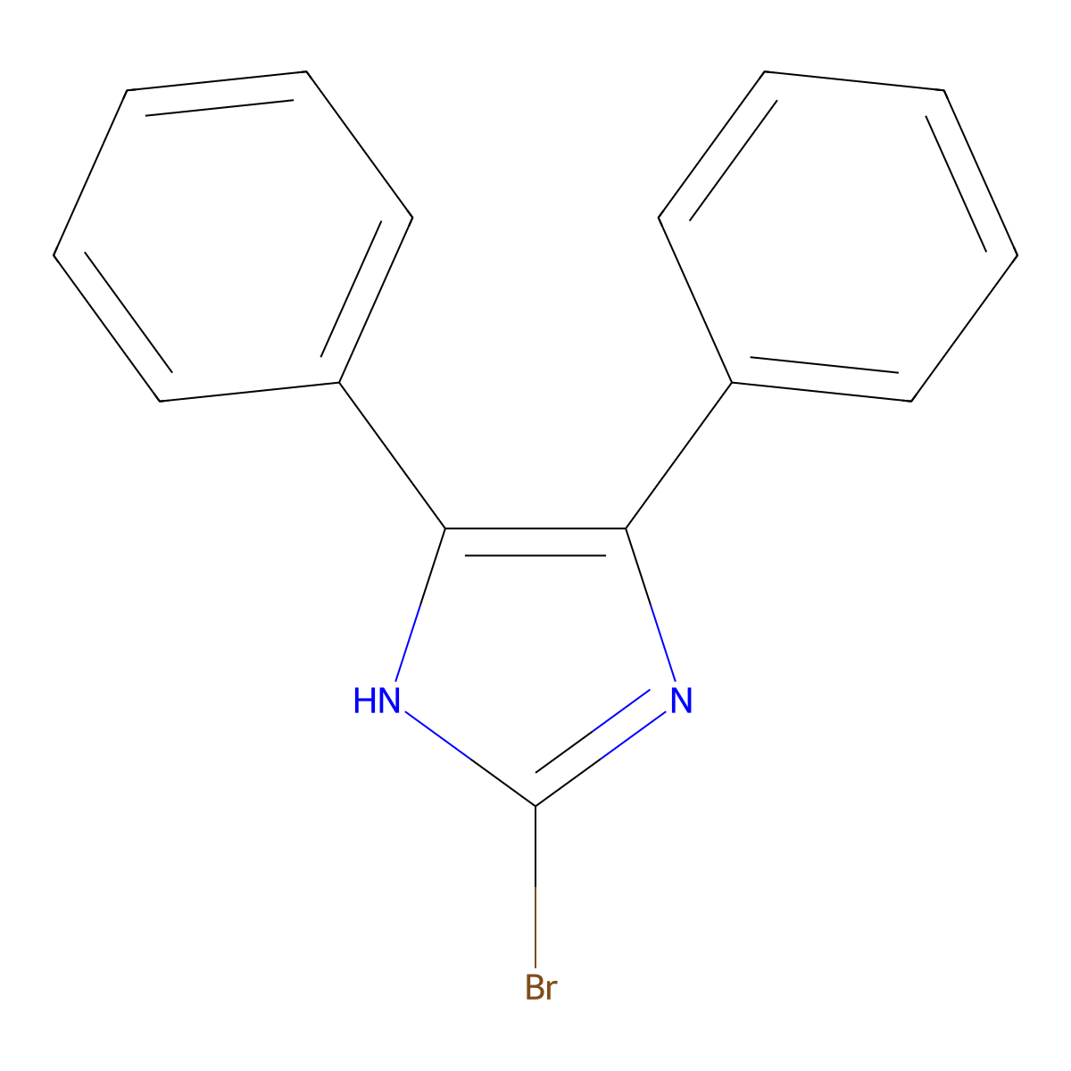 2-Bromo-4,5-diphenyl-1H-imidazole molecular structure, CAS 69045-24-5