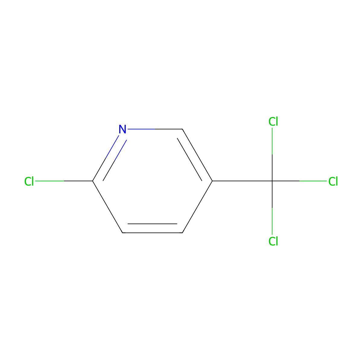 2-Chloro-5-trichloromethylpyridine molecular structure, CAS 69045-78-9