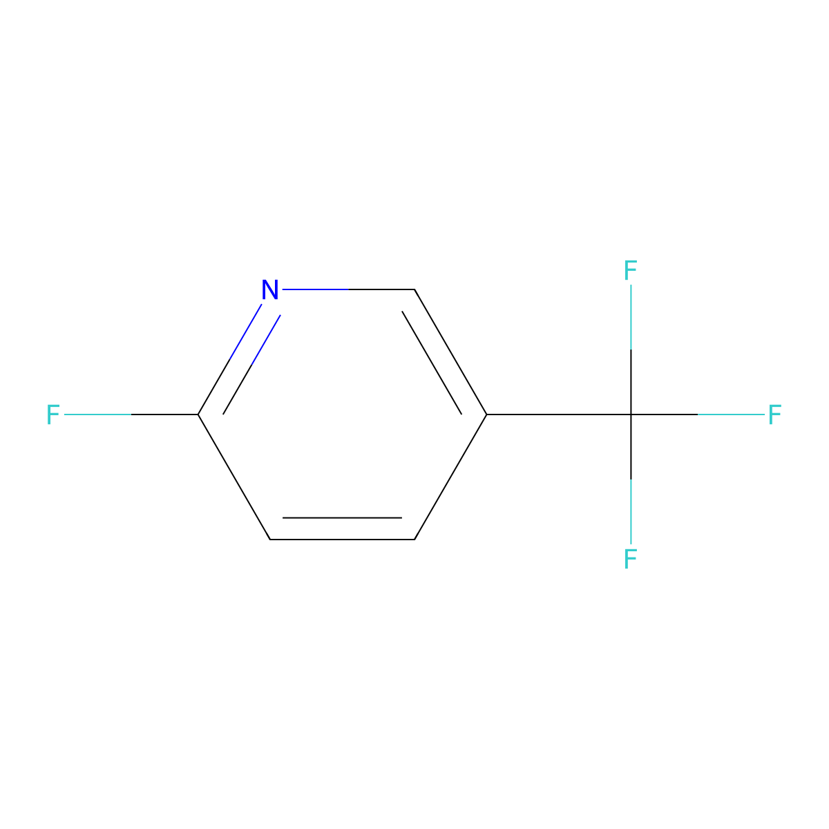 2-Fluoro-5-(trifluoromethyl)pyridine molecular structure, CAS 69045-82-5