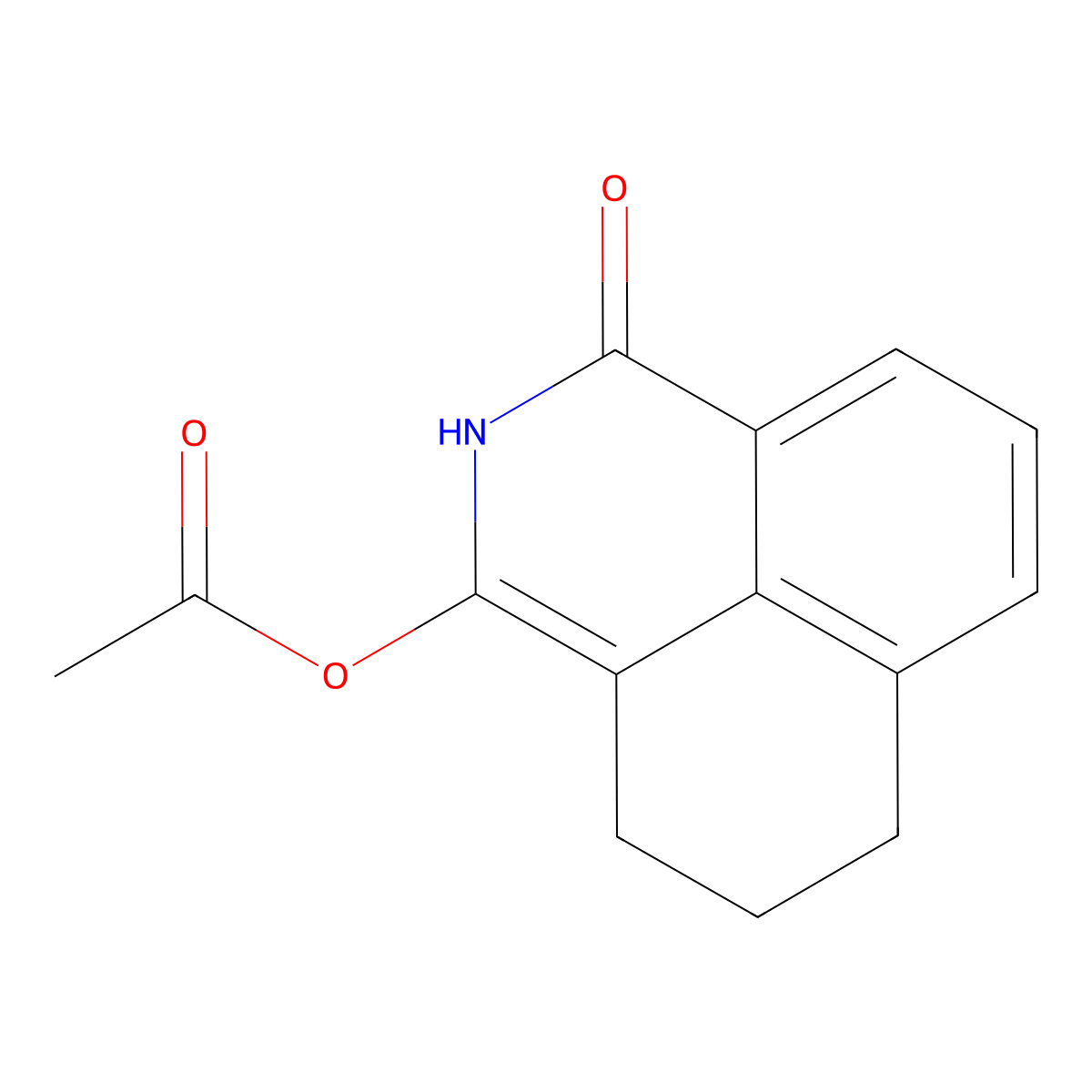 1H-Benz[de]isoquinolin-1-one, 3-(acetyloxy)-2,4,5,6-tetrahydro- molecular structure, CAS 69046-62-4