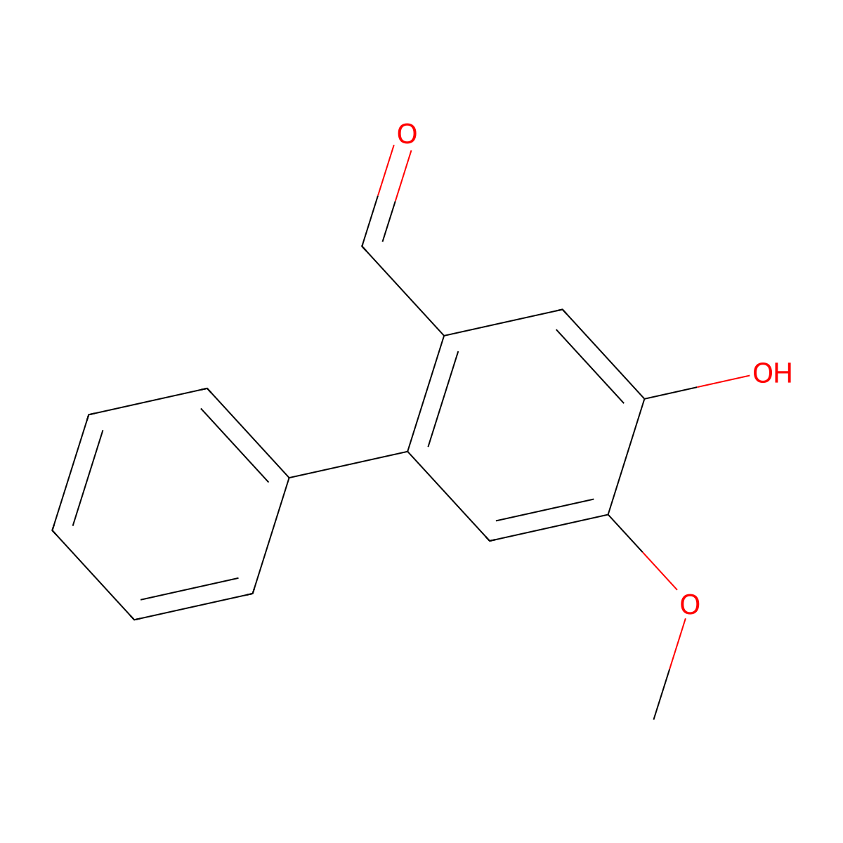 4-Hydroxy-5-methoxy[1,1'-biphenyl]-2-carbaldehyde molecular structure, CAS 69048-74-4