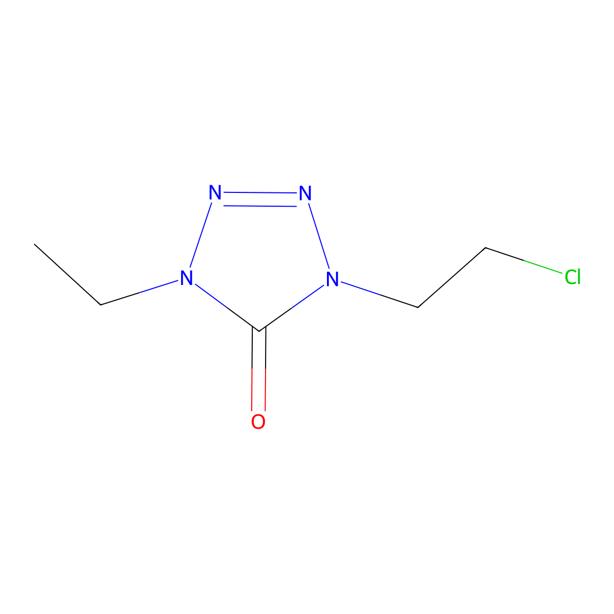 1-(2-Chloroethyl)-4-ethyl-1,4-dihydro-5H-tetrazol-5-one molecular structure, CAS 69049-03-2