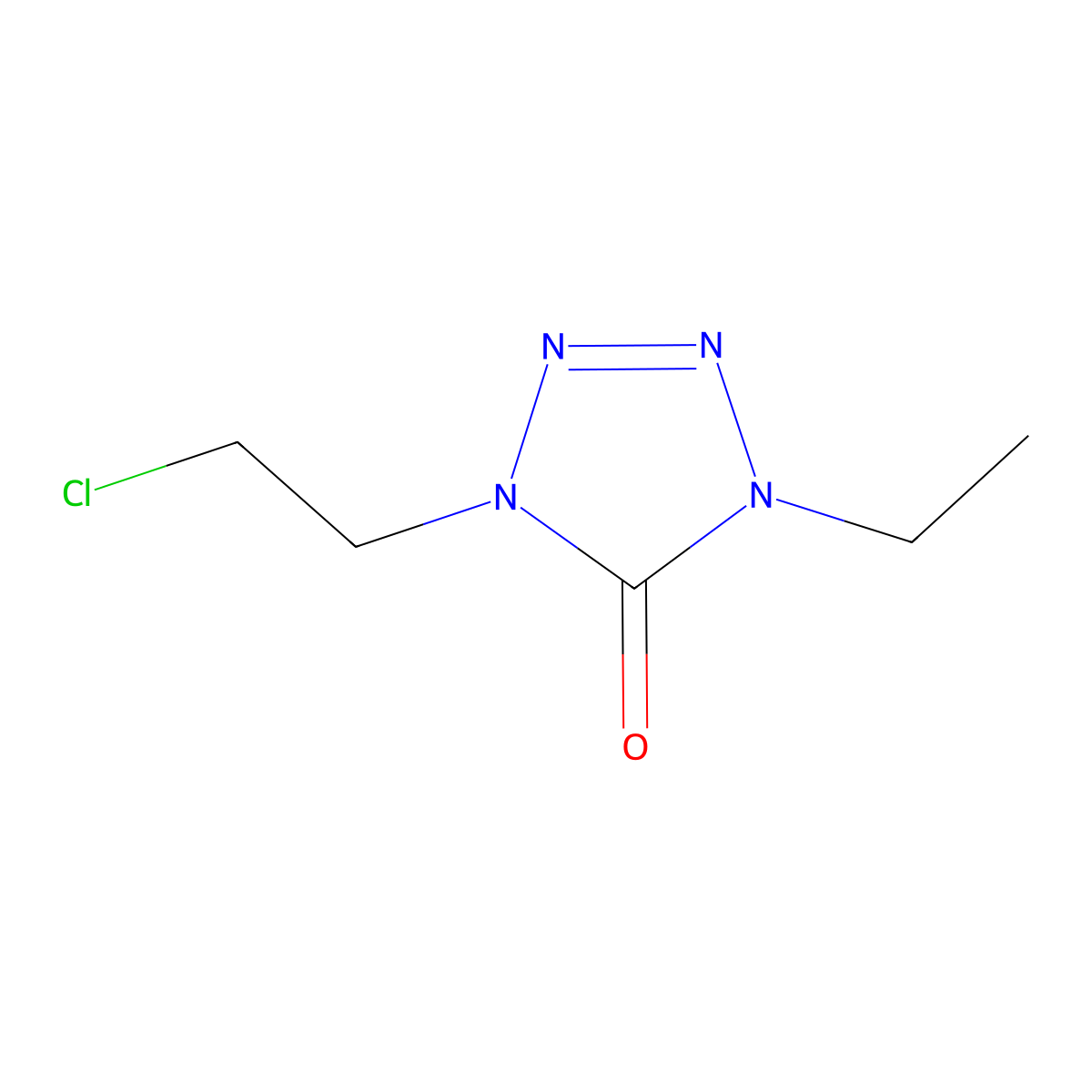 1-(2-Chloroethyl)-4-ethyl-1,4-dihydro-5H-tetrazol-5-one molecular structure, CAS 69049-03-2