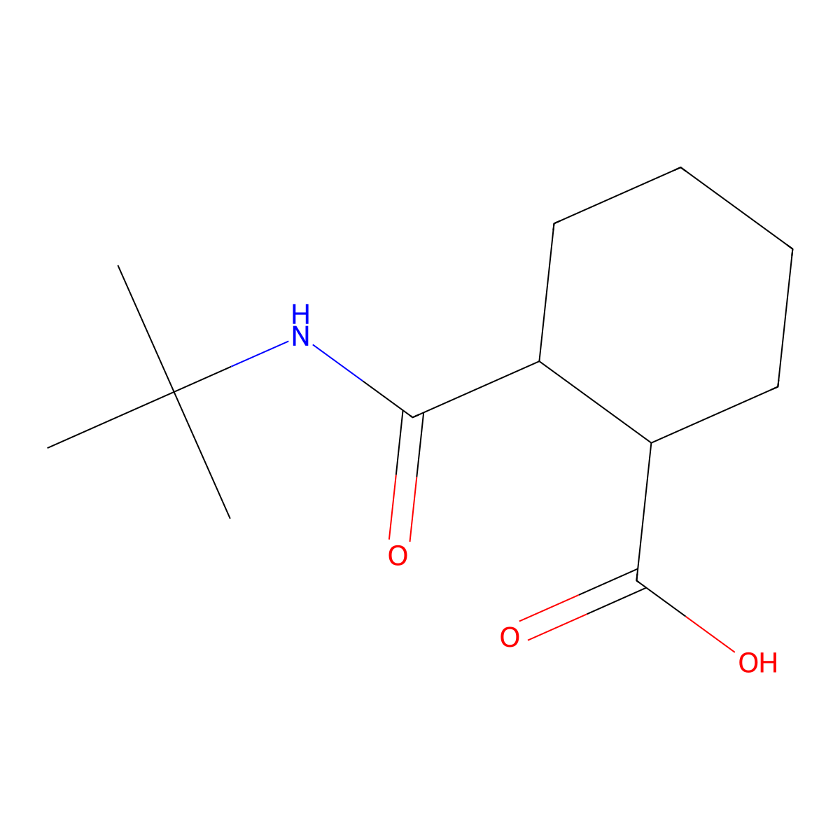 2-(Tert-butylcarbamoyl)cyclohexanecarboxylic acid molecular structure, CAS 69049-86-1