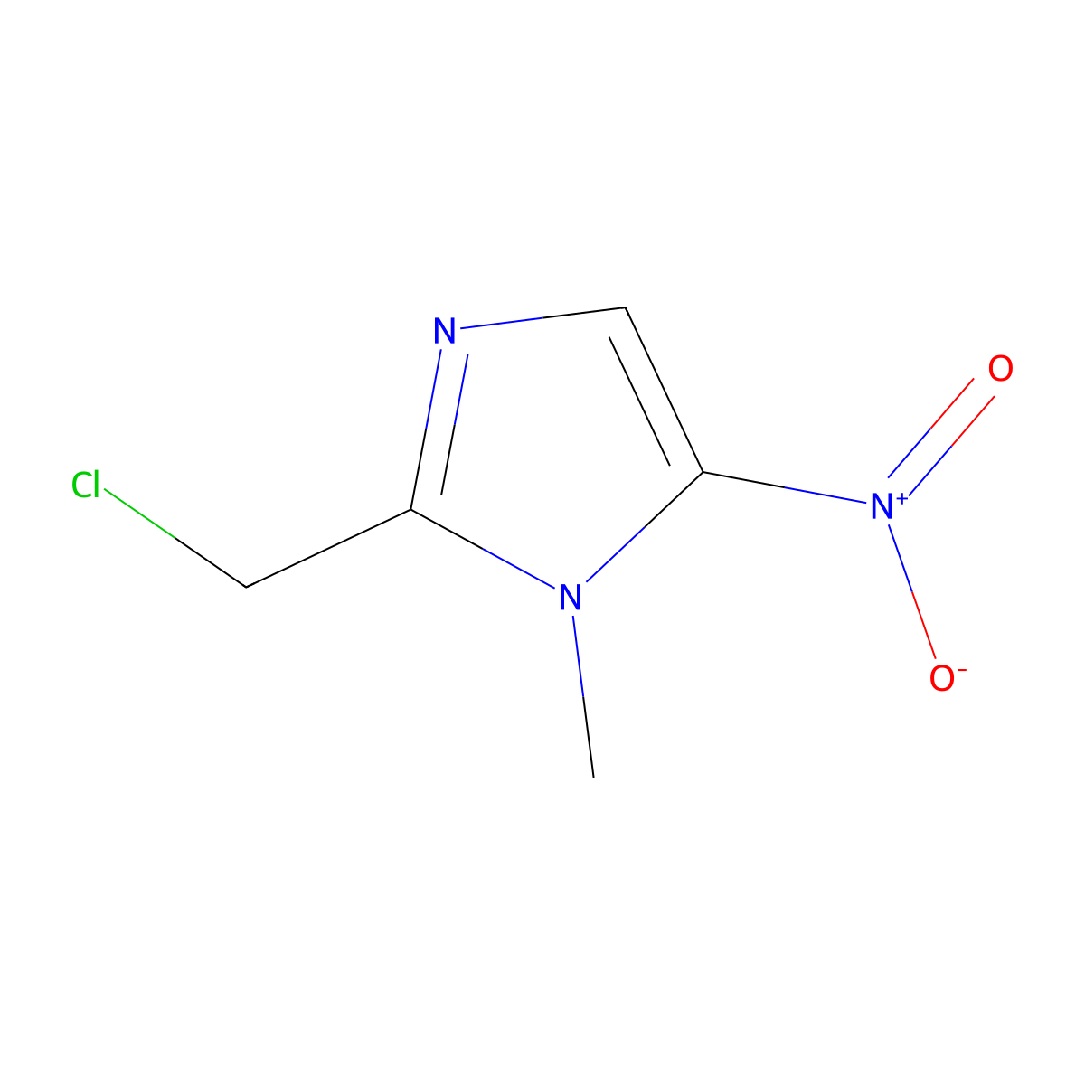 2-(Chloromethyl)-1-methyl-5-nitro-1H-imidazole molecular structure, CAS 6905-07-3
