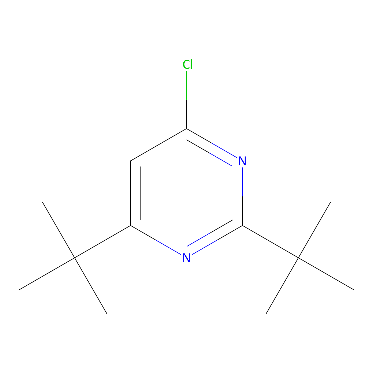 2,4-Di-tert-butyl-6-chloropyrimidine molecular structure, CAS 69050-89-1