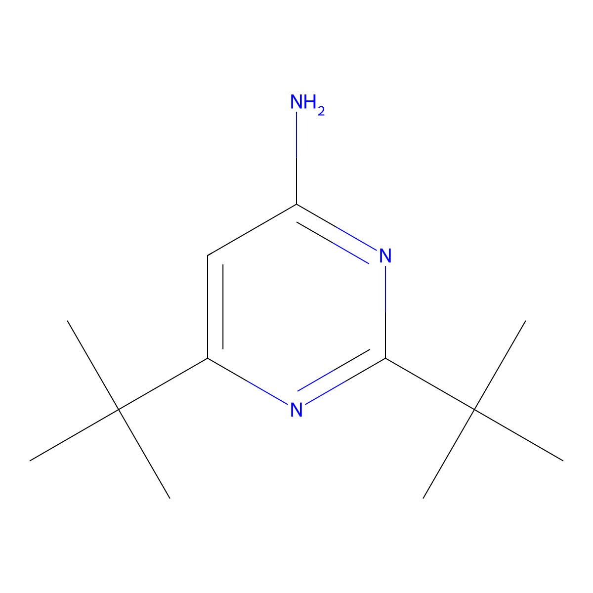 2,6-Di-tert-butylpyrimidin-4-amine molecular structure, CAS 69050-90-4