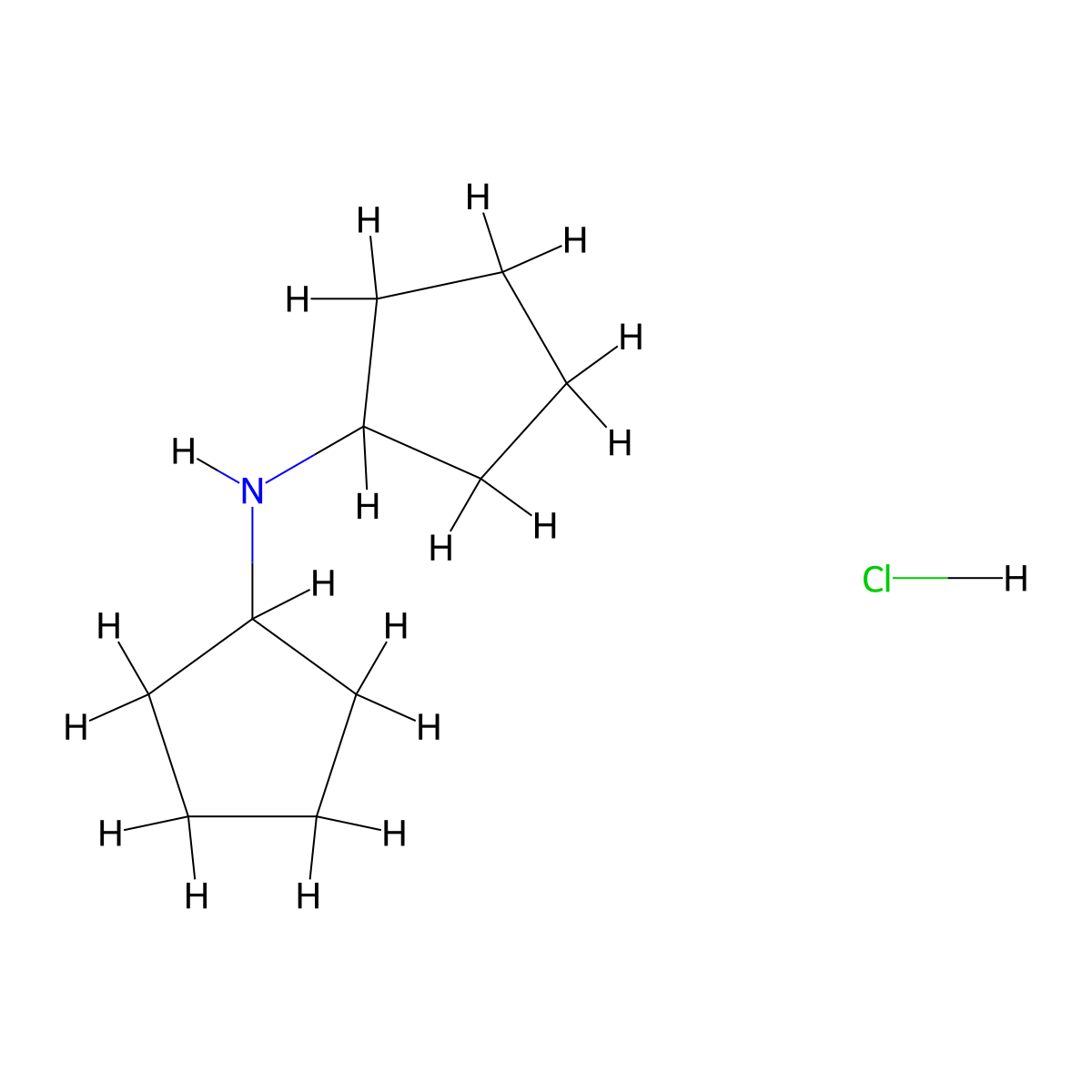 Dicyclopentylamine hydrochloride molecular structure, CAS 69053-83-4