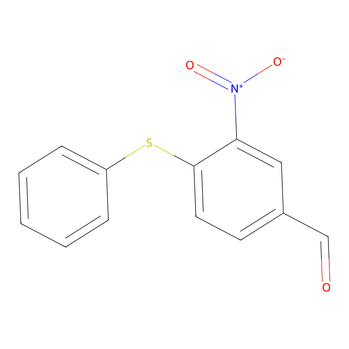 3-Nitro-4-(phenylsulfanyl)benzenecarbaldehyde molecular structure, CAS 69054-34-8