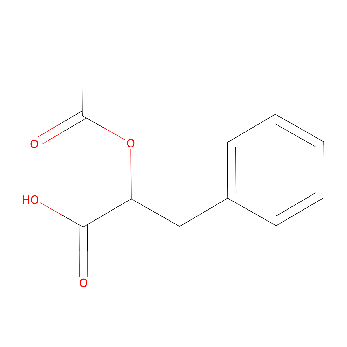 2-Acetoxy-3-phenylpropanoic acid molecular structure, CAS 69056-25-3