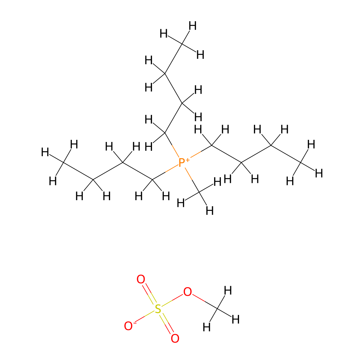 Tributyl(methyl)phosphonium methyl sulfate molecular structure, CAS 69056-62-8