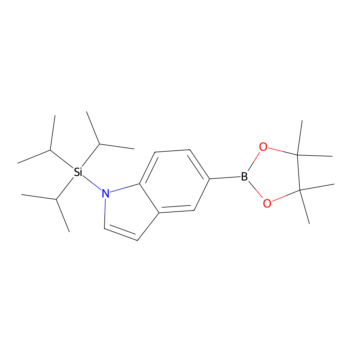 5-(4,4,5,5-tetramethyl-1,3,2-dioxaborolan-2-yl)-1-(triisopropylsilyl)-1H-indole molecular structure, CAS 690631-97-1