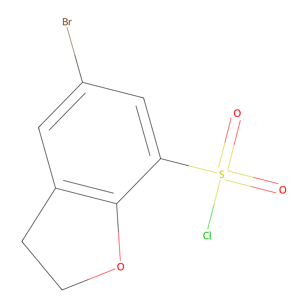 5-Bromo-2,3-dihydro-1-benzofuran-7-sulfonyl chloride molecular structure, CAS 690632-00-9