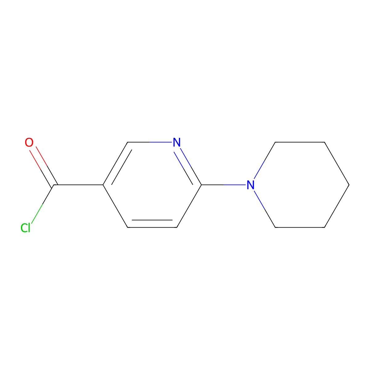 6-(1-Piperidinyl)-3-pyridinecarbonyl chloride molecular structure, CAS 690632-02-1