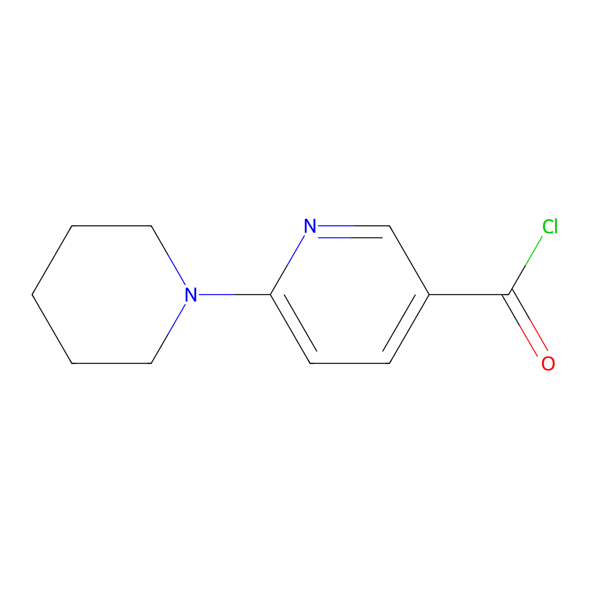 6-(1-Piperidinyl)-3-pyridinecarbonyl chloride molecular structure, CAS 690632-02-1