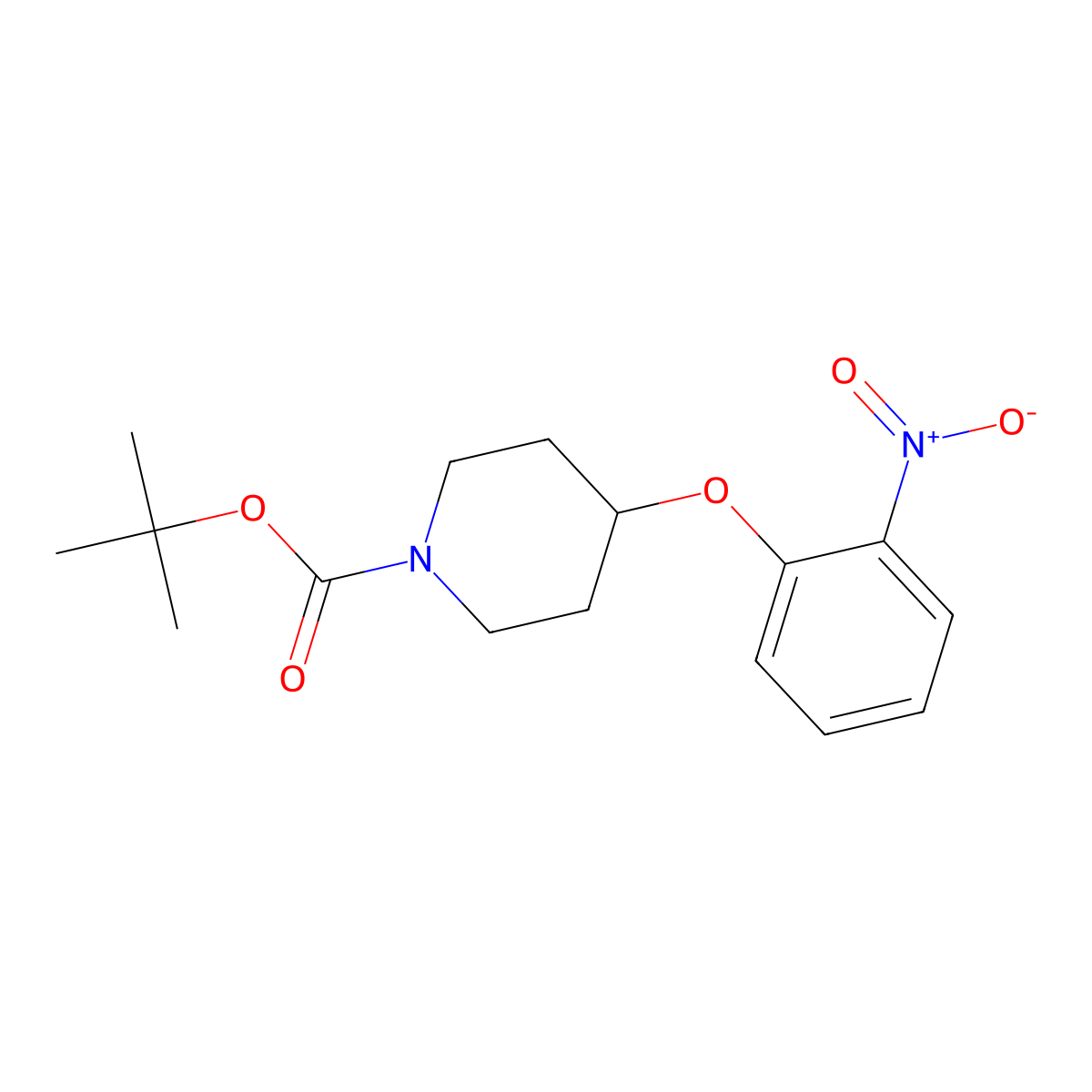 Tert-butyl 4-(2-nitrophenoxy)piperidine-1-carboxylate molecular structure, CAS 690632-03-2