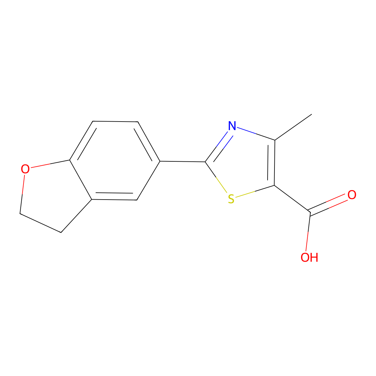 2-(2,3-Dihydro-1-benzofuran-5-yl)-4-methyl-1,3-thiazole-5-carboxylic acid molecular structure, CAS 690632-04-3