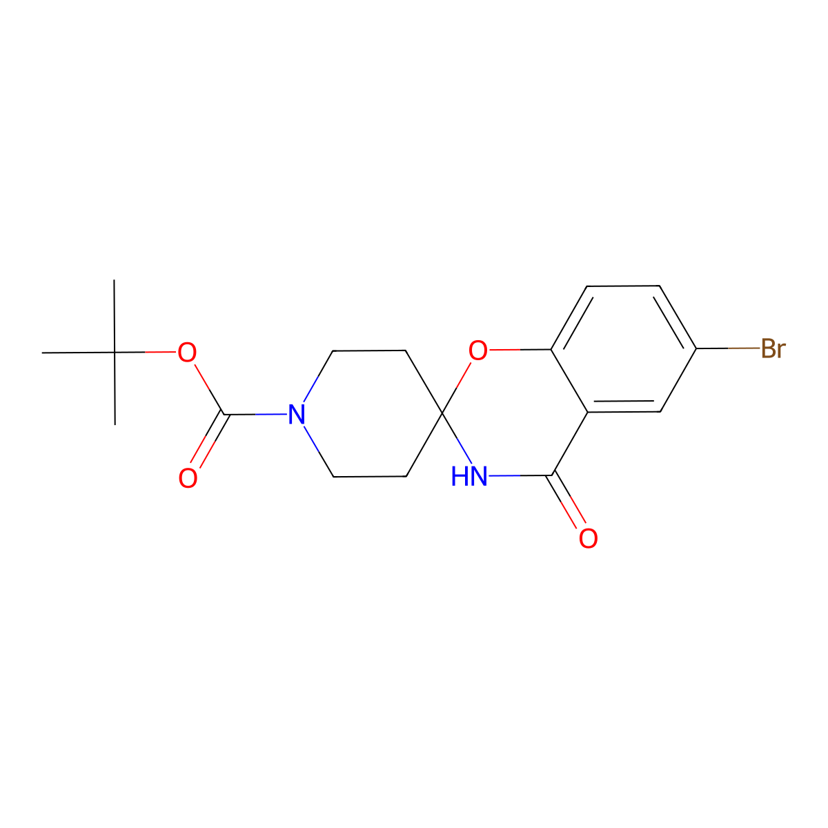 tert-Butyl 6-bromo-4-oxo-3,4-dihydro-1'H-spiro[1,3-benzoxazine-2,4'-piperidine]-1'-carboxylate molecular structure, CAS 690632-05-4