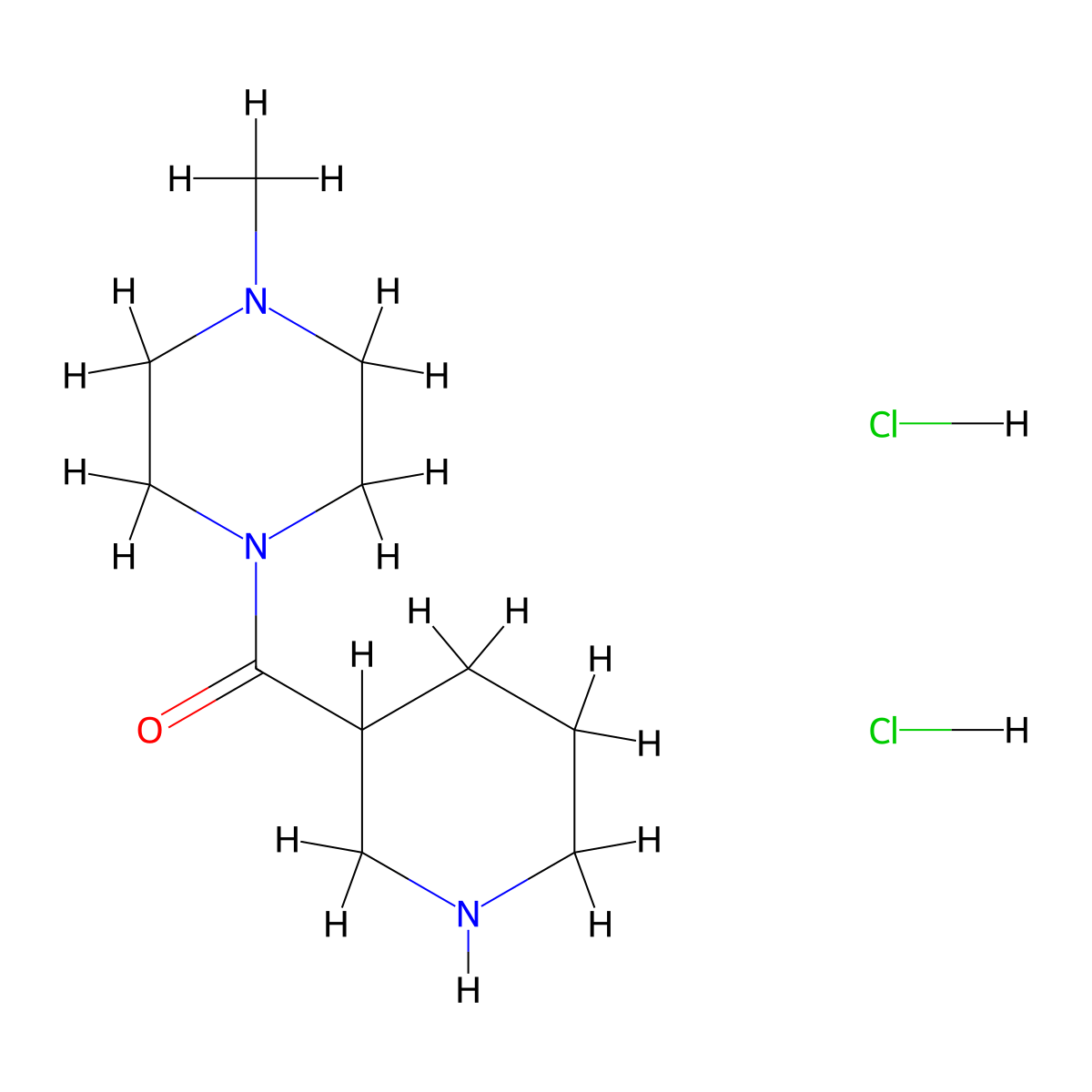 (4-Methylpiperazino)(3-piperidinyl)methanone dihydrochloride molecular structure, CAS 690632-07-6