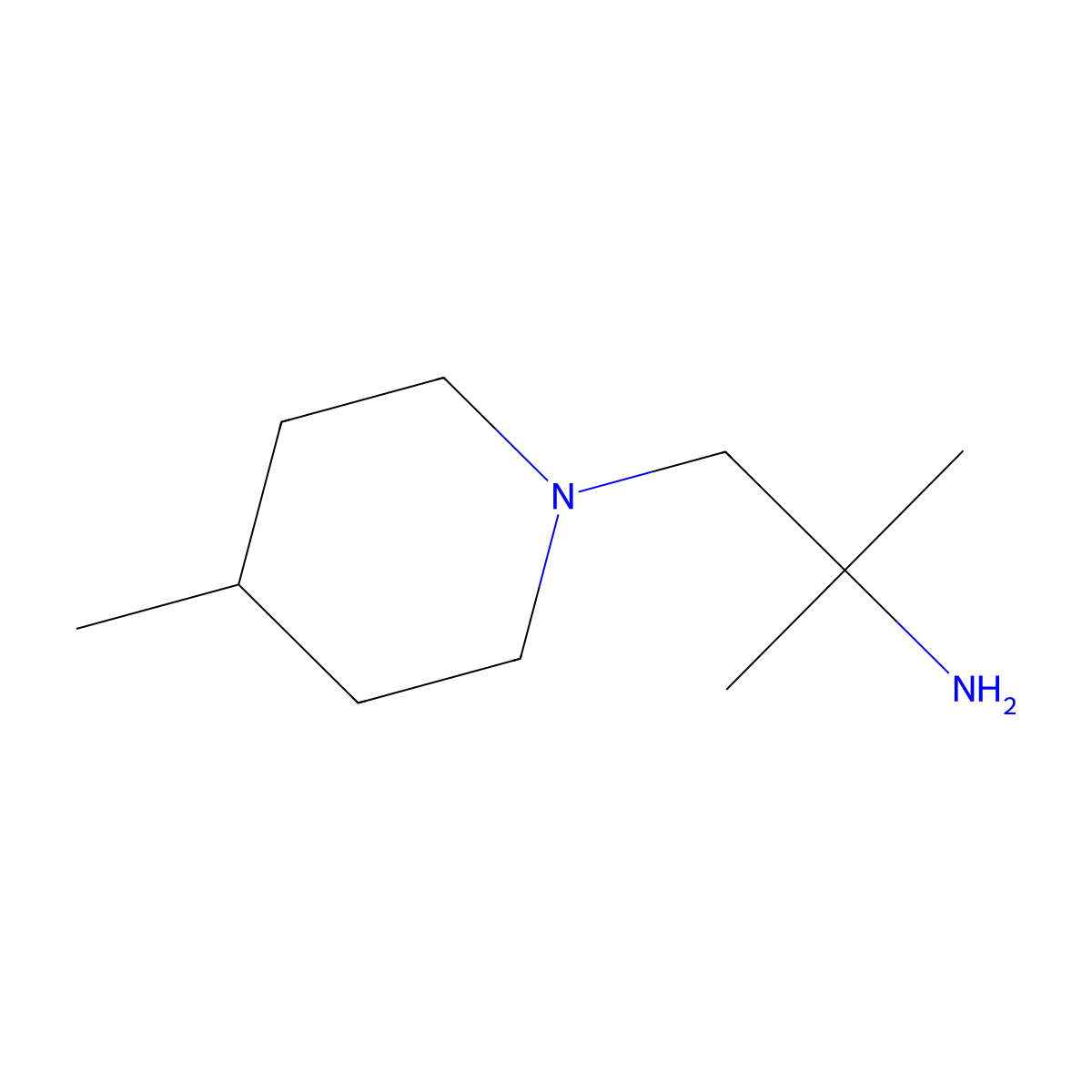 2-Methyl-1-(4-methylpiperidin-1-yl)propan-2-amine molecular structure, CAS 690632-11-2