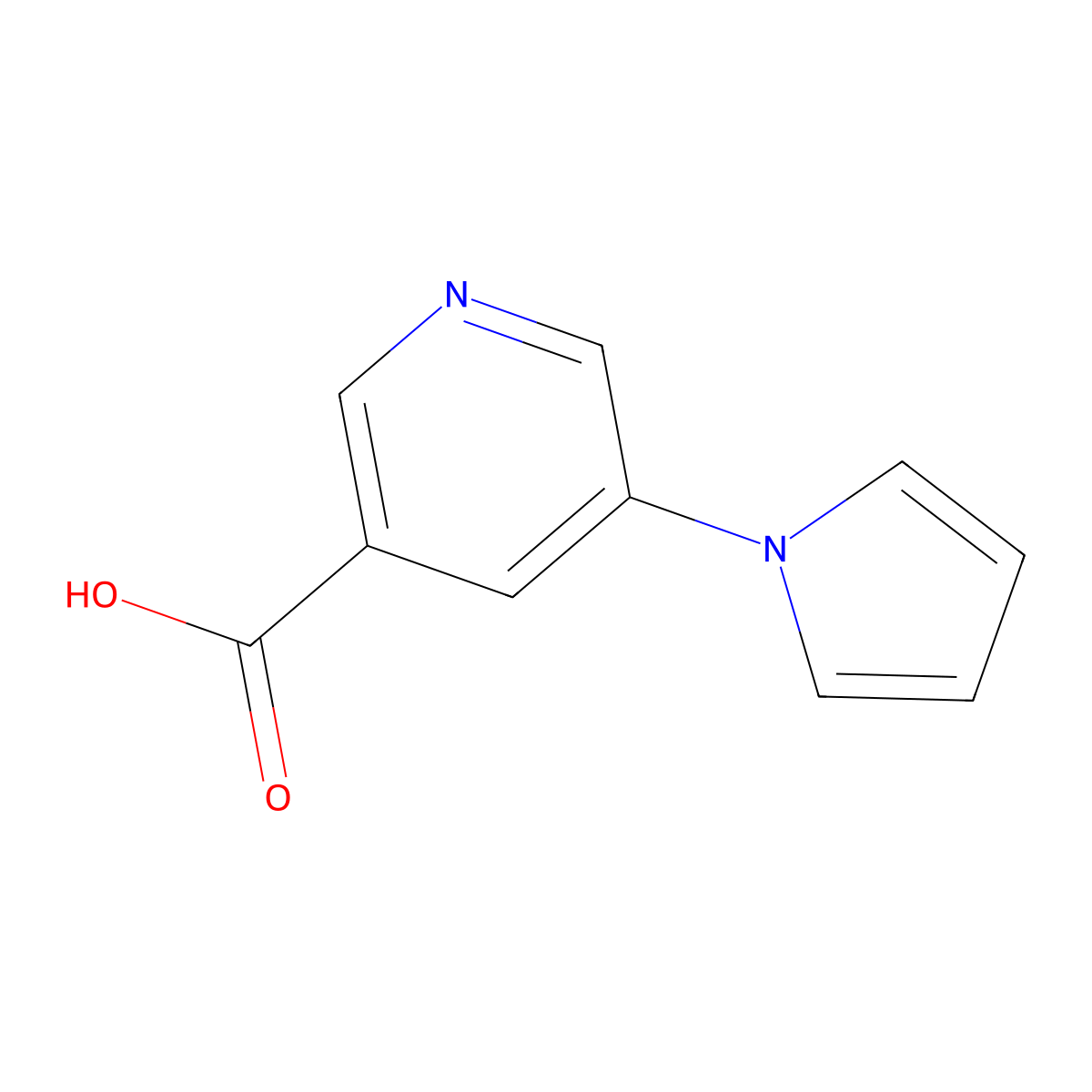 5-(1H-pyrrol-1-yl)pyridine-3-carboxylic acid molecular structure, CAS 690632-31-6