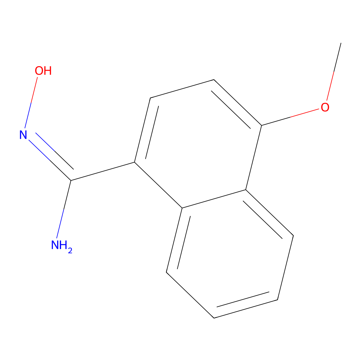 N-Hydroxy-4-methoxy-naphthalene-1-carboxamidine molecular structure, CAS 690632-32-7
