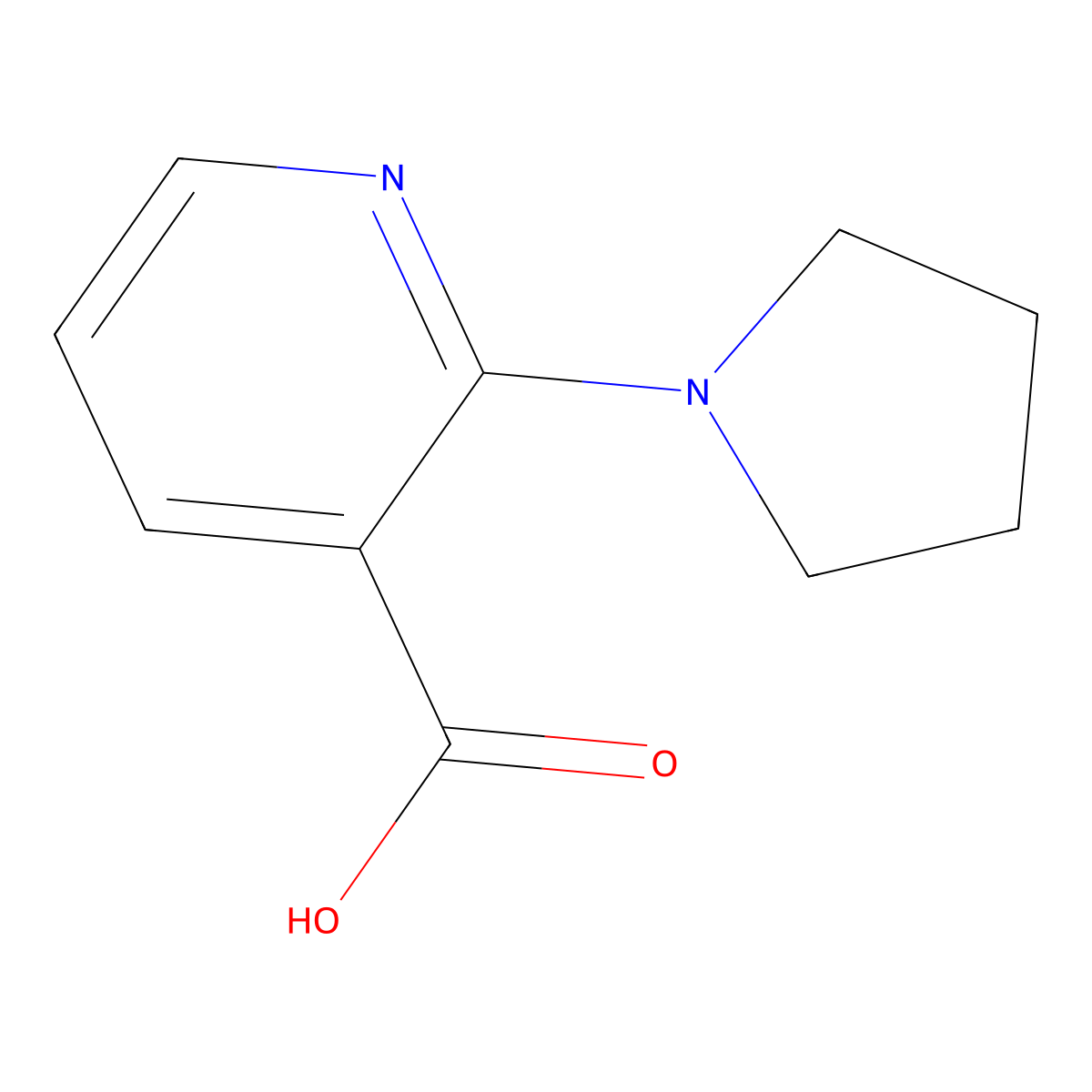 2-(1-Pyrrolidinyl)nicotinic acid molecular structure, CAS 690632-36-1