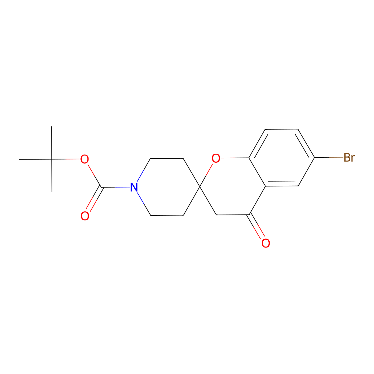 tert-Butyl 6-bromo-4-oxospiro[chroman-2,4'-piperidine]-1'-carboxylate molecular structure, CAS 690632-38-3