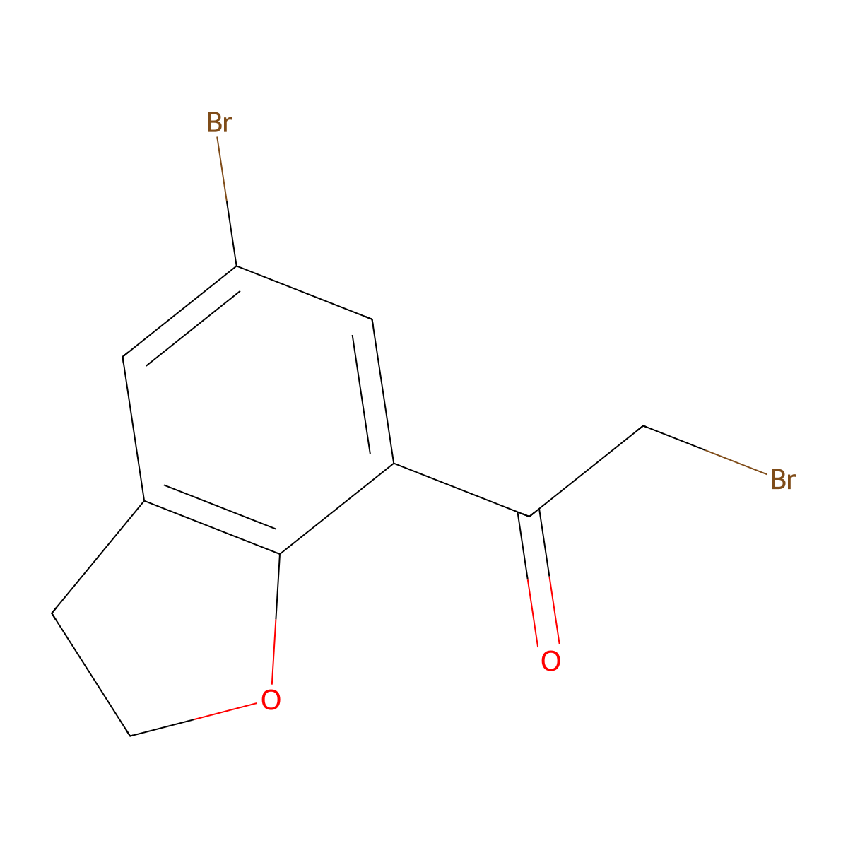 2-Bromo-1-(5-bromo-2,3-dihydro-1-benzofuran-7-yl)ethanone molecular structure, CAS 690632-70-3