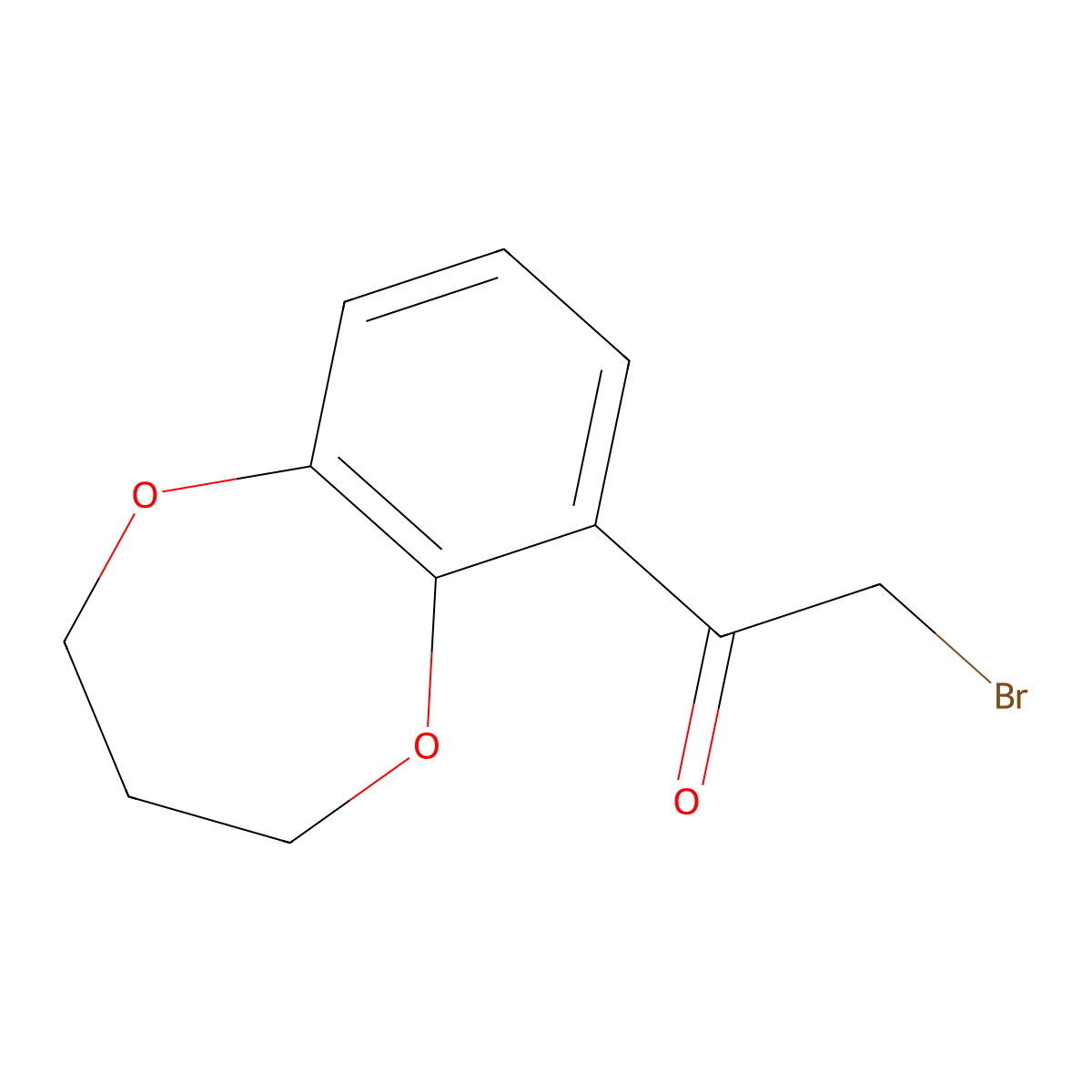 2-bromo-1-(3,4-dihydro-2H-1,5-benzodioxepin-6-yl)-1-ethanone molecular structure, CAS 690632-75-8