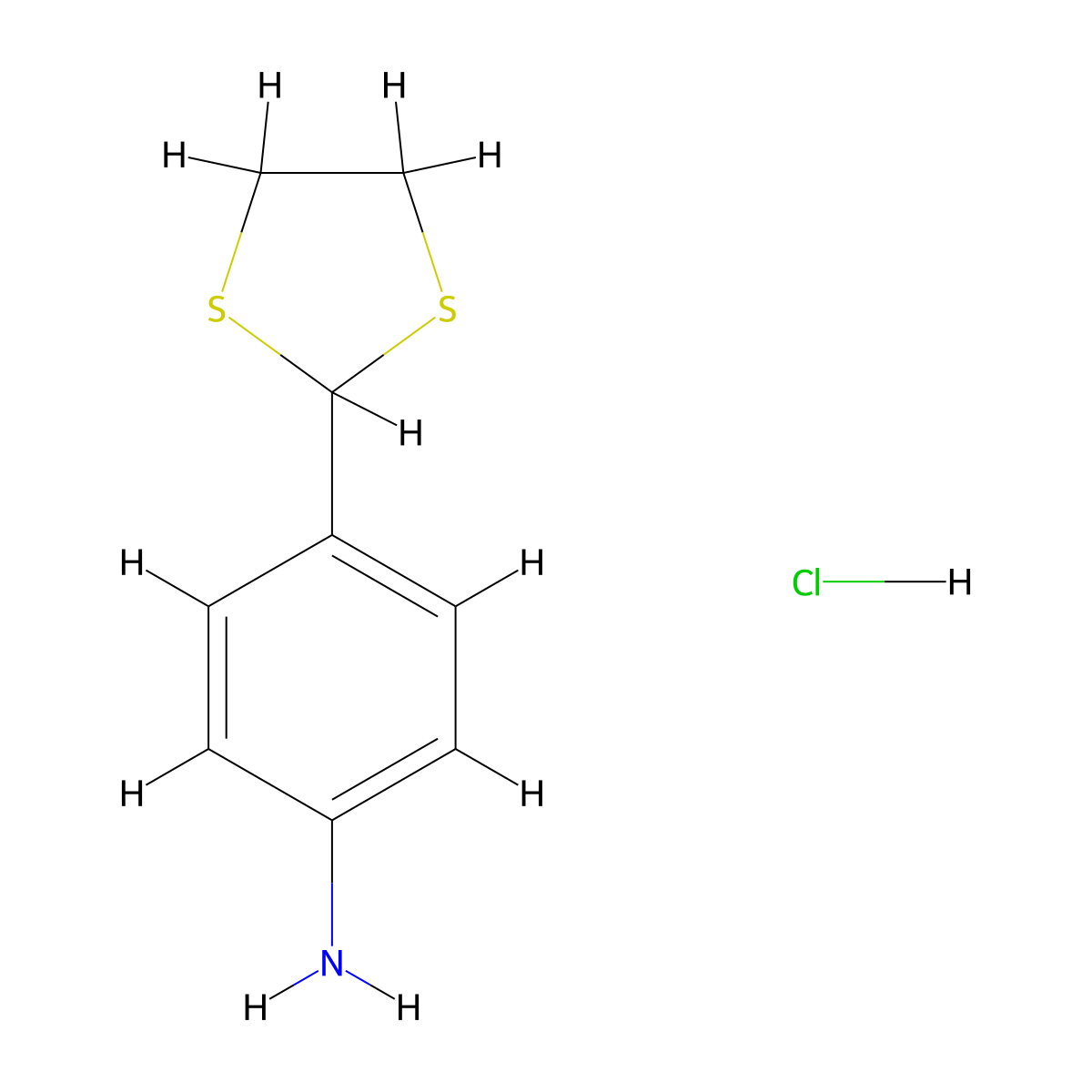 4-(1,3-dithiolan-2-yl)aniline Hydrochloride molecular structure, CAS 690632-79-2