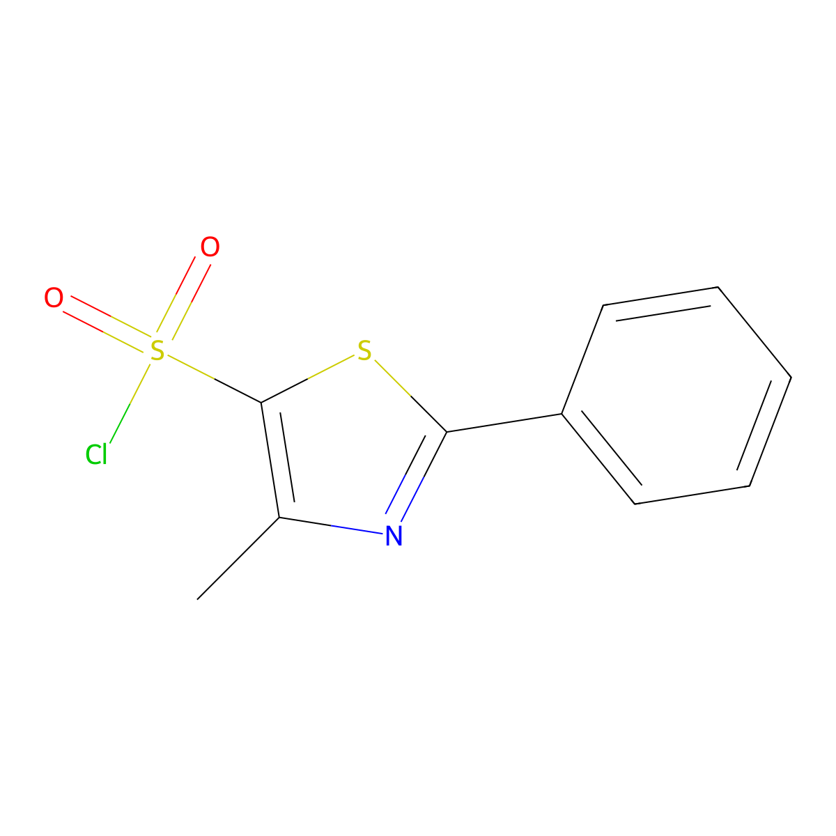 4-Methyl-2-phenyl-1,3-thiazole-5-sulfonyl chloride molecular structure, CAS 690632-88-3