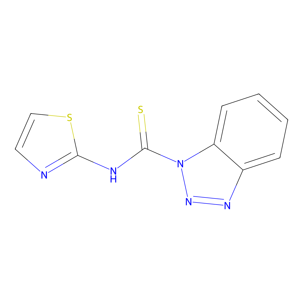 N-(2-Thiazolyl)-1H-benzotriazole-1-carbothioamide molecular structure, CAS 690634-07-2