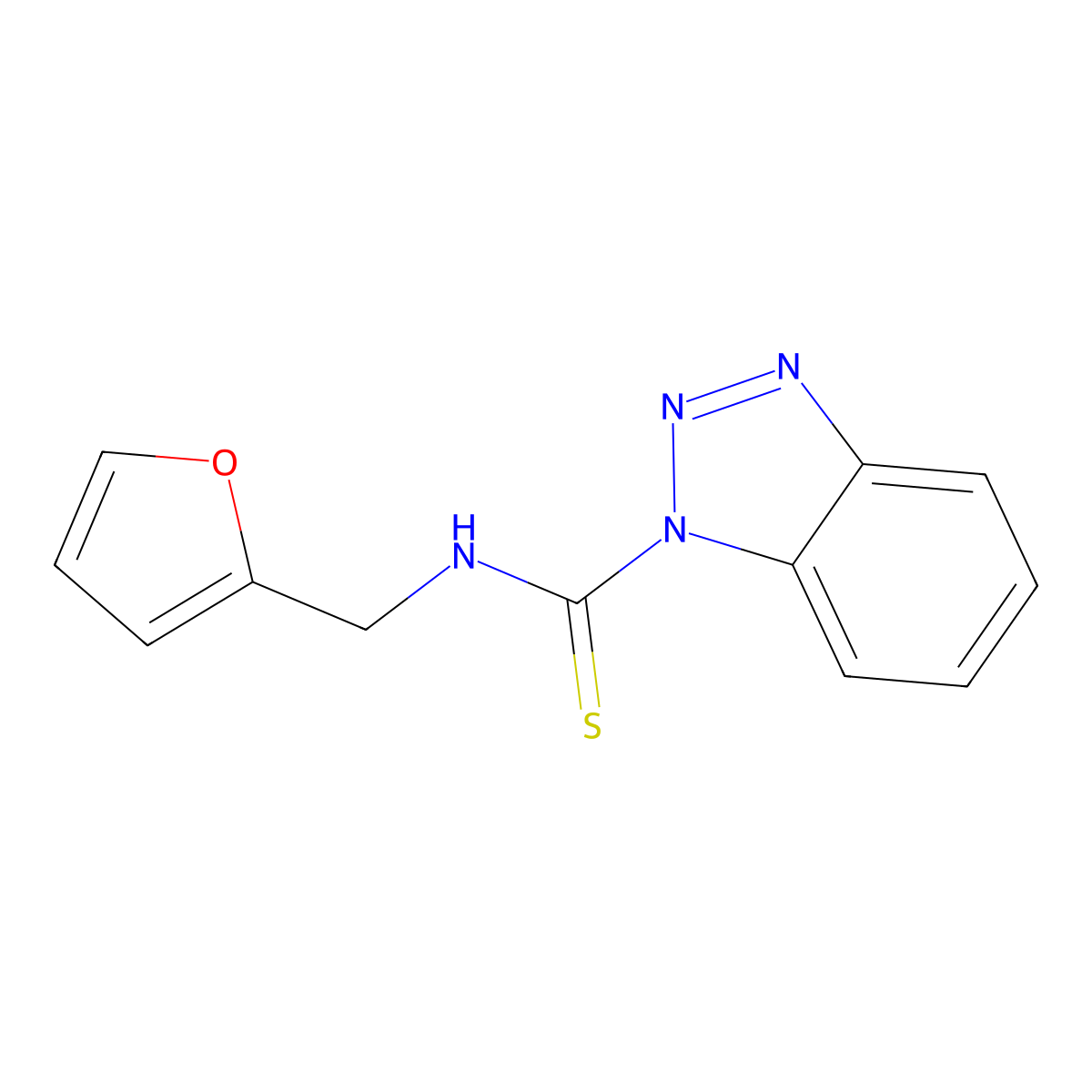 N-(Furan-2-ylmethyl)-1H-benzotriazole-1-carbothioamide molecular structure, CAS 690634-08-3