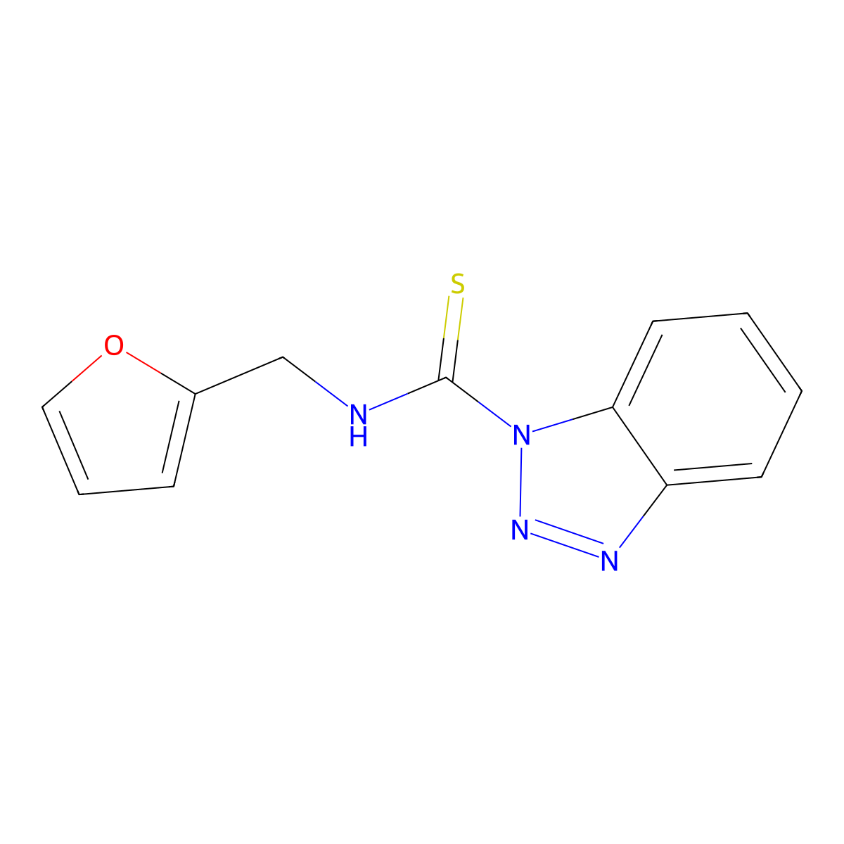 N-(Furan-2-ylmethyl)-1H-benzotriazole-1-carbothioamide molecular structure, CAS 690634-08-3