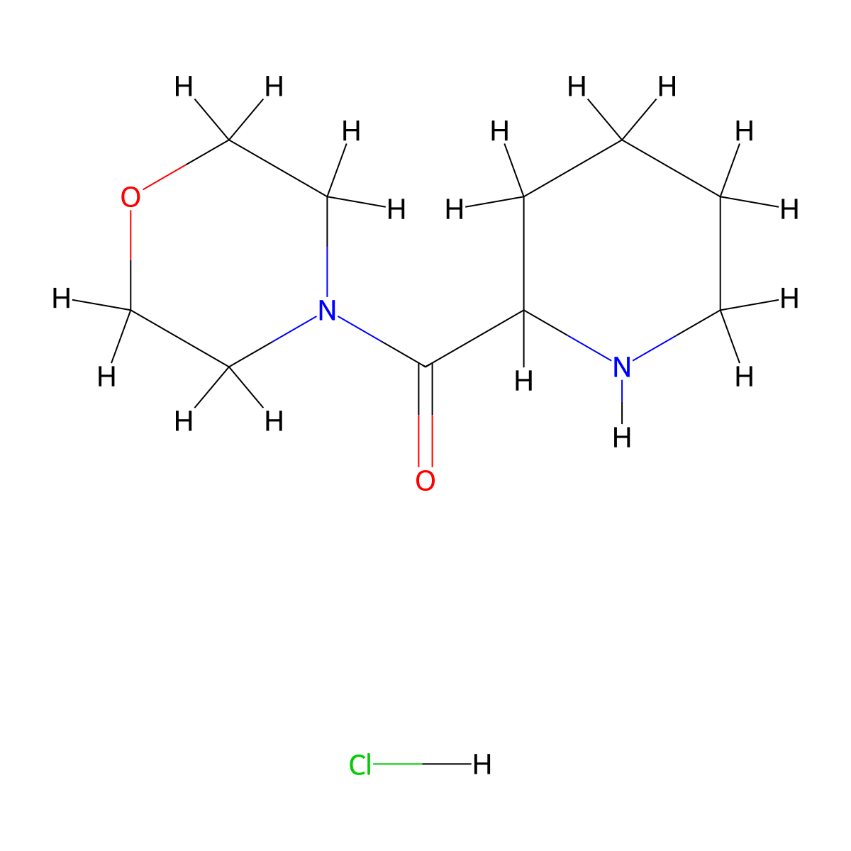 Morpholino(2-piperidinyl)methanone Hydrochloride molecular structure, CAS 690634-79-8