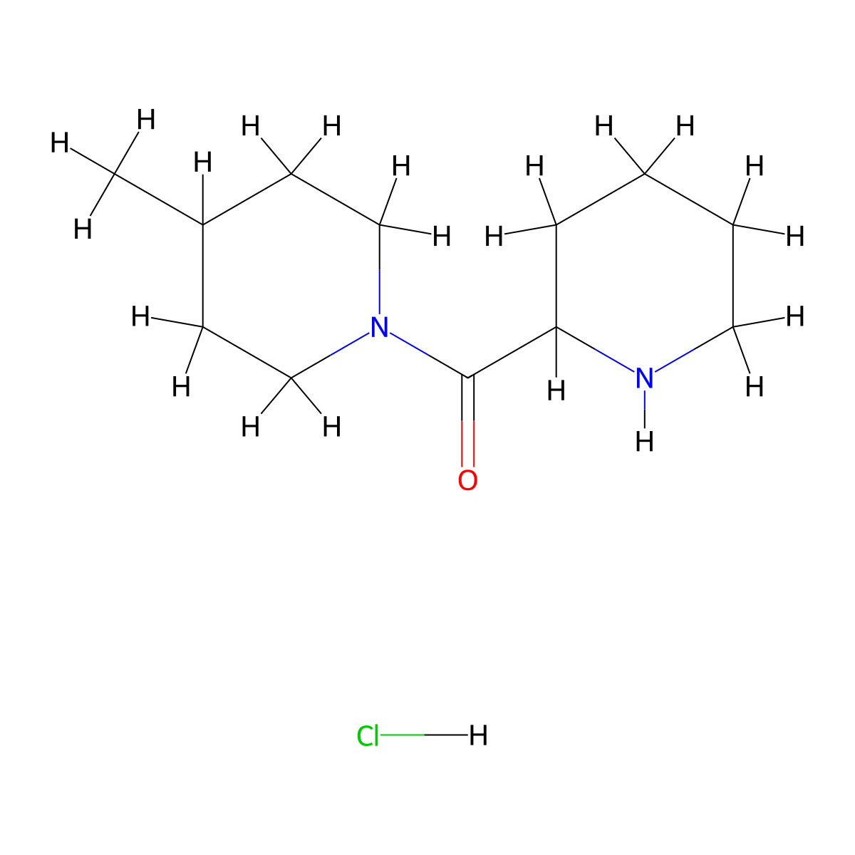 (4-Methylpiperidino)(2-piperidinyl)methanone hydrochloride molecular structure, CAS 690634-80-1