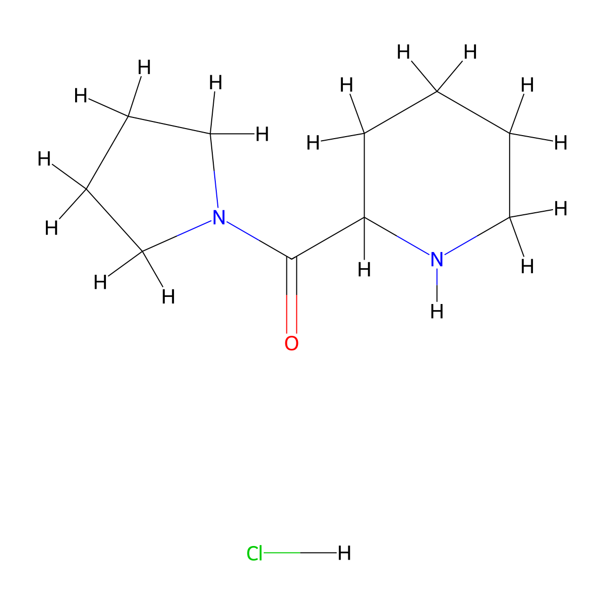 2-Piperidinyl(1-pyrrolidinyl)methanone hydrochloride molecular structure, CAS 690634-81-2