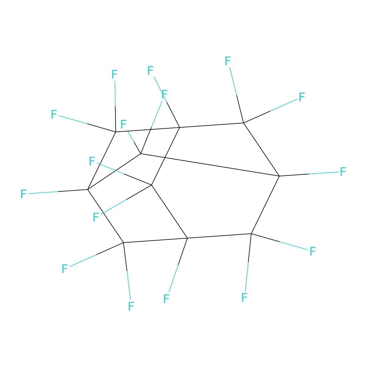 Perfluoroadamantane molecular structure, CAS 69064-33-1