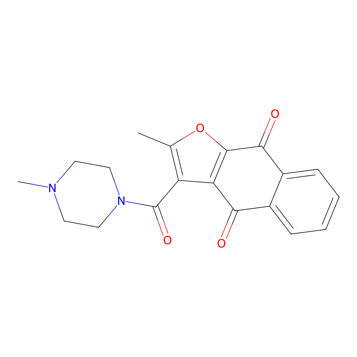 2-Methyl-3-[(4-methylpiperazinyl)carbonyl]naphtho[2,3-b]furan-4,9-dione molecular structure, CAS 690640-82-5