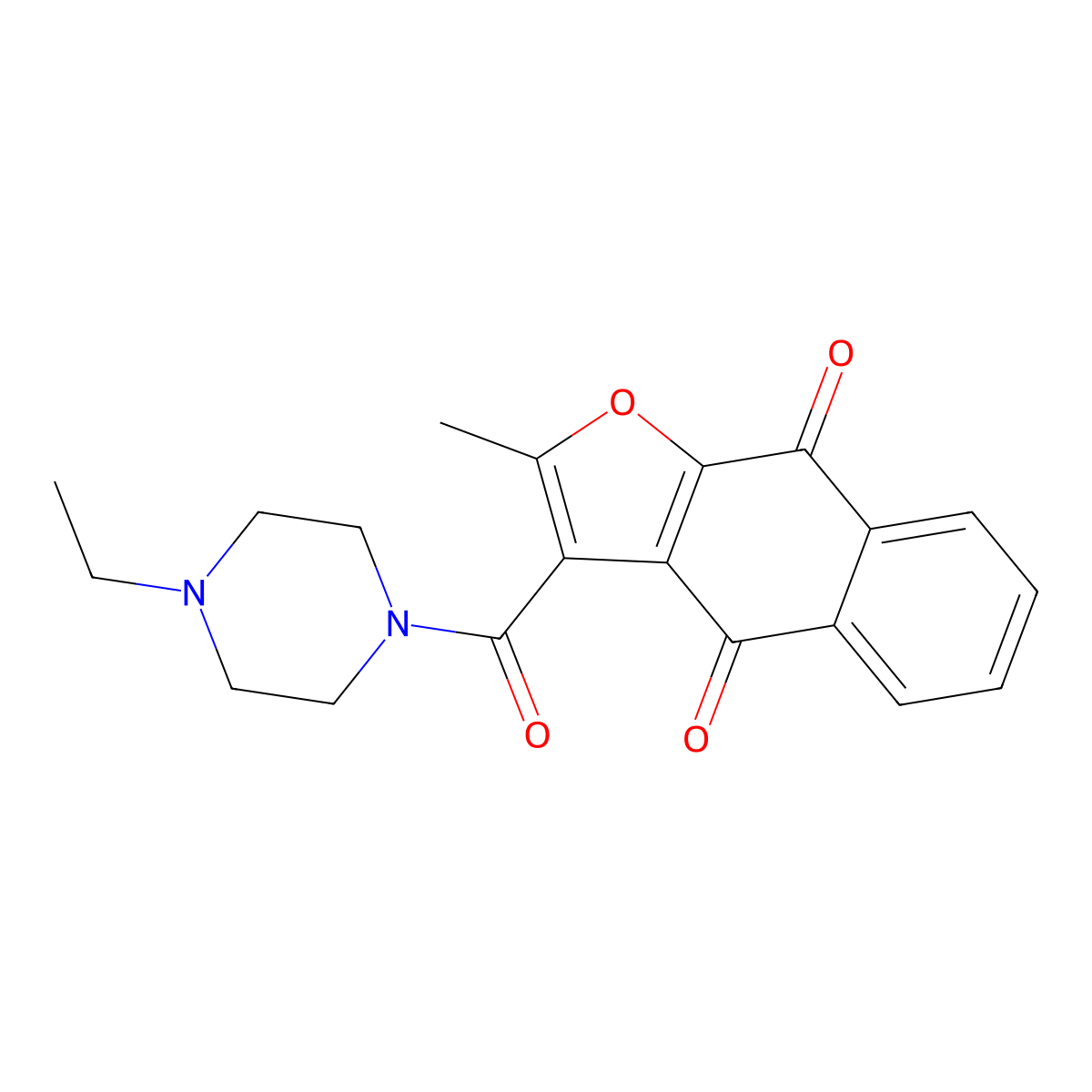 3-[(4-Ethylpiperazin-1-yl)carbonyl]-2-methylnaphtho[2,3-b]furan-4,9-dione molecular structure, CAS 690640-83-6