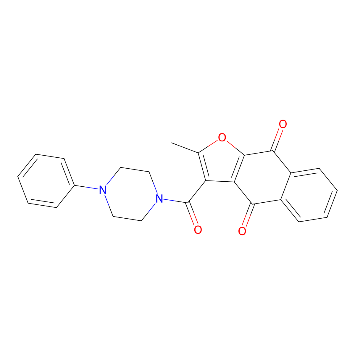 2-Methyl-3-[(4-phenylpiperazin-1-yl)carbonyl]naphtho[2,3-b]furan-4,9-dione molecular structure, CAS 690640-86-9