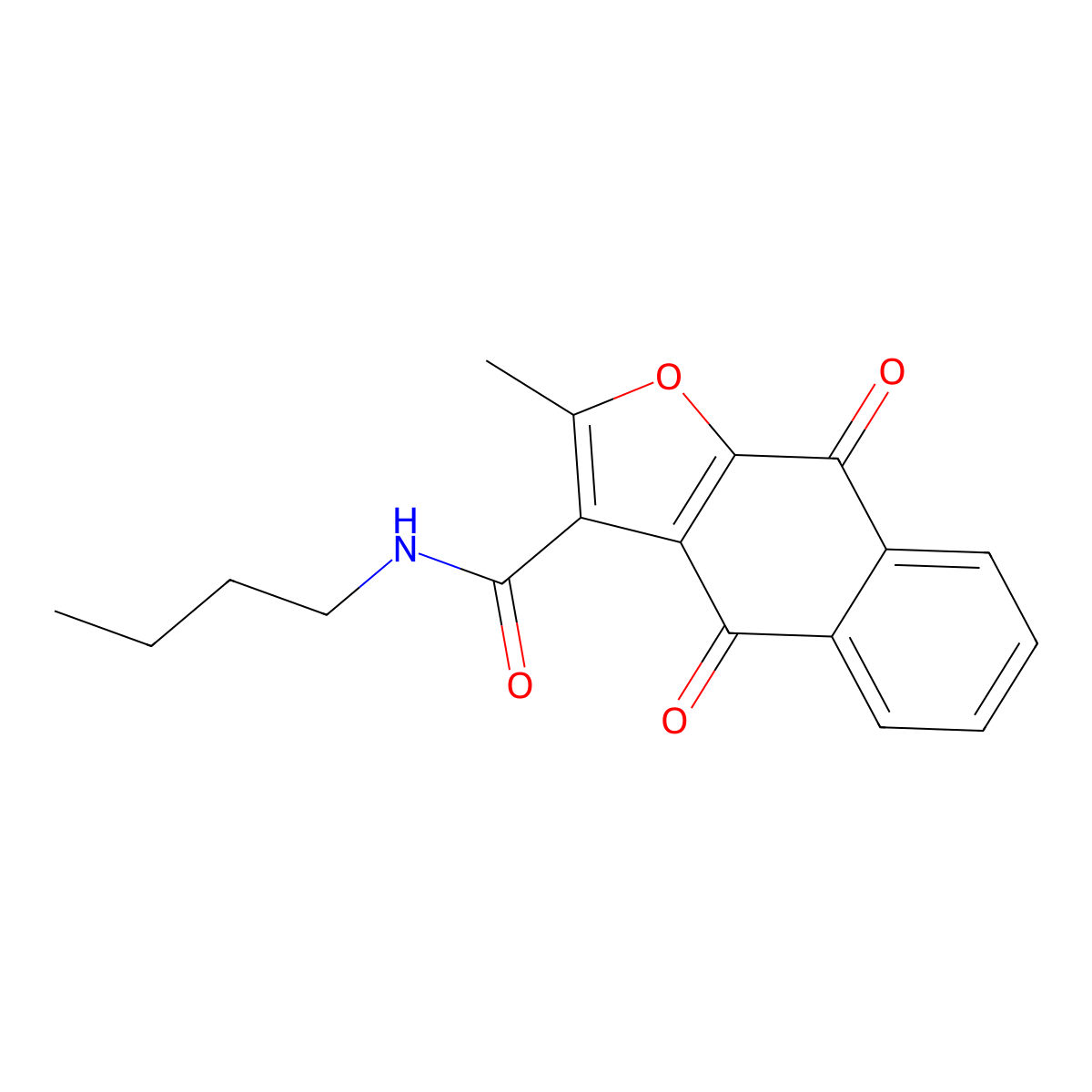 N-butyl-2-methyl-4,9-dioxo-4,9-dihydronaphtho[2,3-b]furan-3-carboxamide molecular structure, CAS 690640-91-6