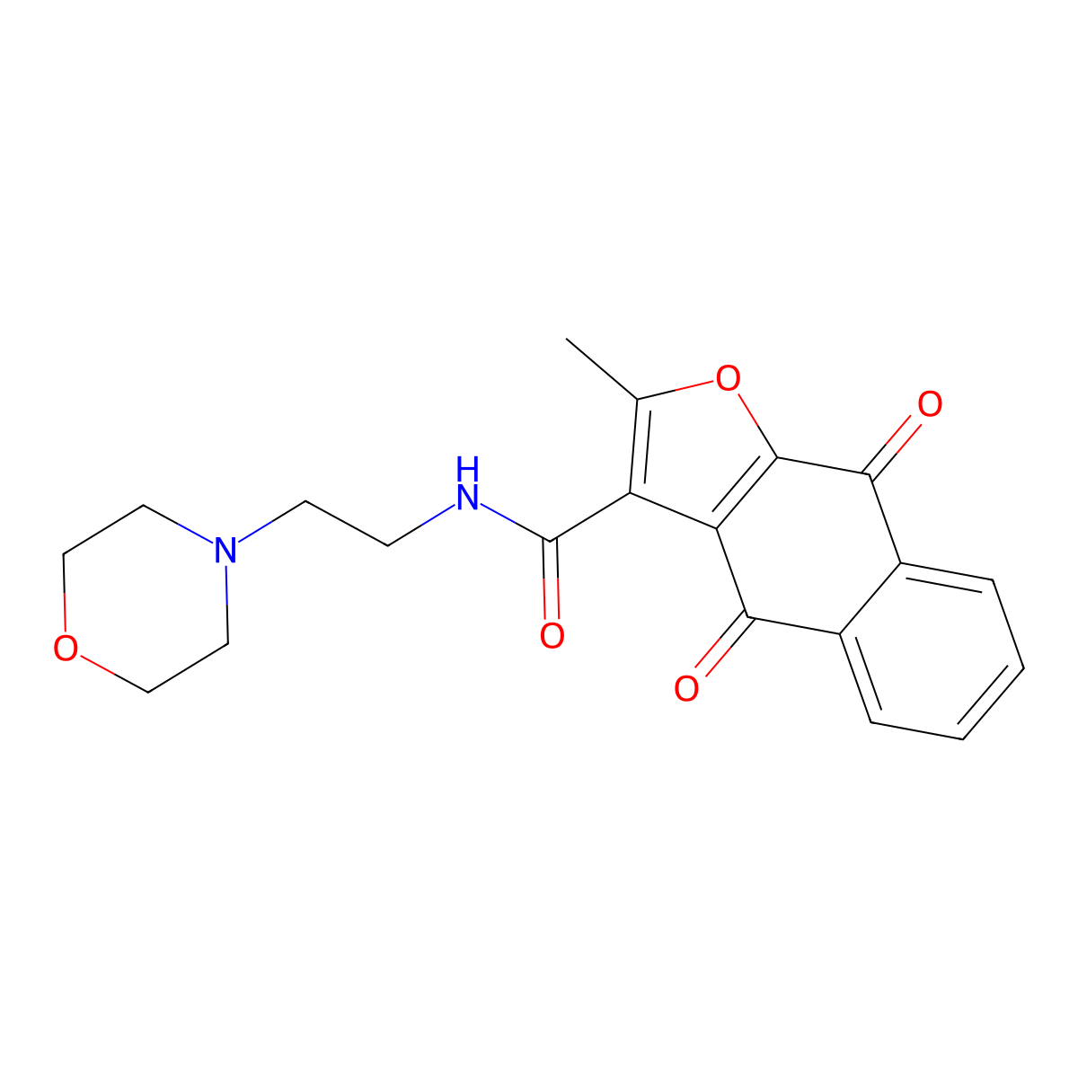 2-methyl-N-(2-morpholinoethyl)-4,9-dioxo-4,9-dihydronaphtho[2,3-b]furan-3-carboxamide molecular structure, CAS 690641-01-1