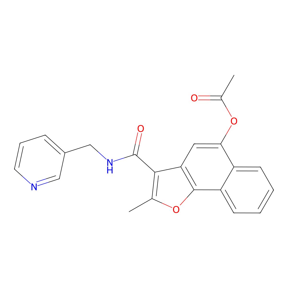 2-Methyl-3-[(pyridin-3-ylmethyl)carbamoyl]naphtho[1,2-b]furan-5-yl acetate molecular structure, CAS 690641-14-6