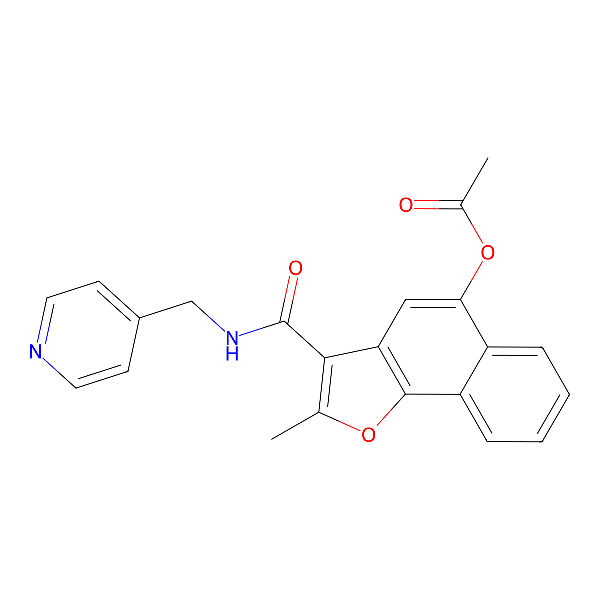 2-Methyl-3-{[(pyridin-4-yl)methyl]carbamoyl}naphtho[1,2-b]furan-5-yl acetate molecular structure, CAS 690641-15-7
