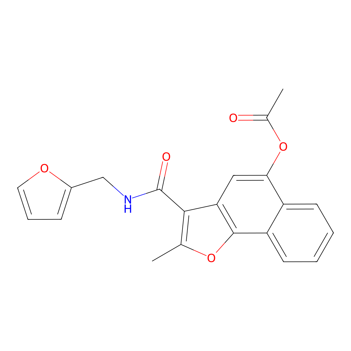 3-{[(Furan-2-yl)methyl]carbamoyl}-2-methylnaphtho[1,2-b]furan-5-yl acetate molecular structure, CAS 690641-18-0